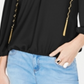 INC International Concepts Women's Tasseled Cold Shoulder Top Black Size Petite S