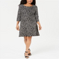 Karen Scott Women's Floral Print Swing Dress Black Size Petite L