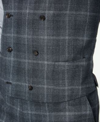 Ralph Lauren Men's Wool Blend Plaid Suit Vest Black Size Size X-Large