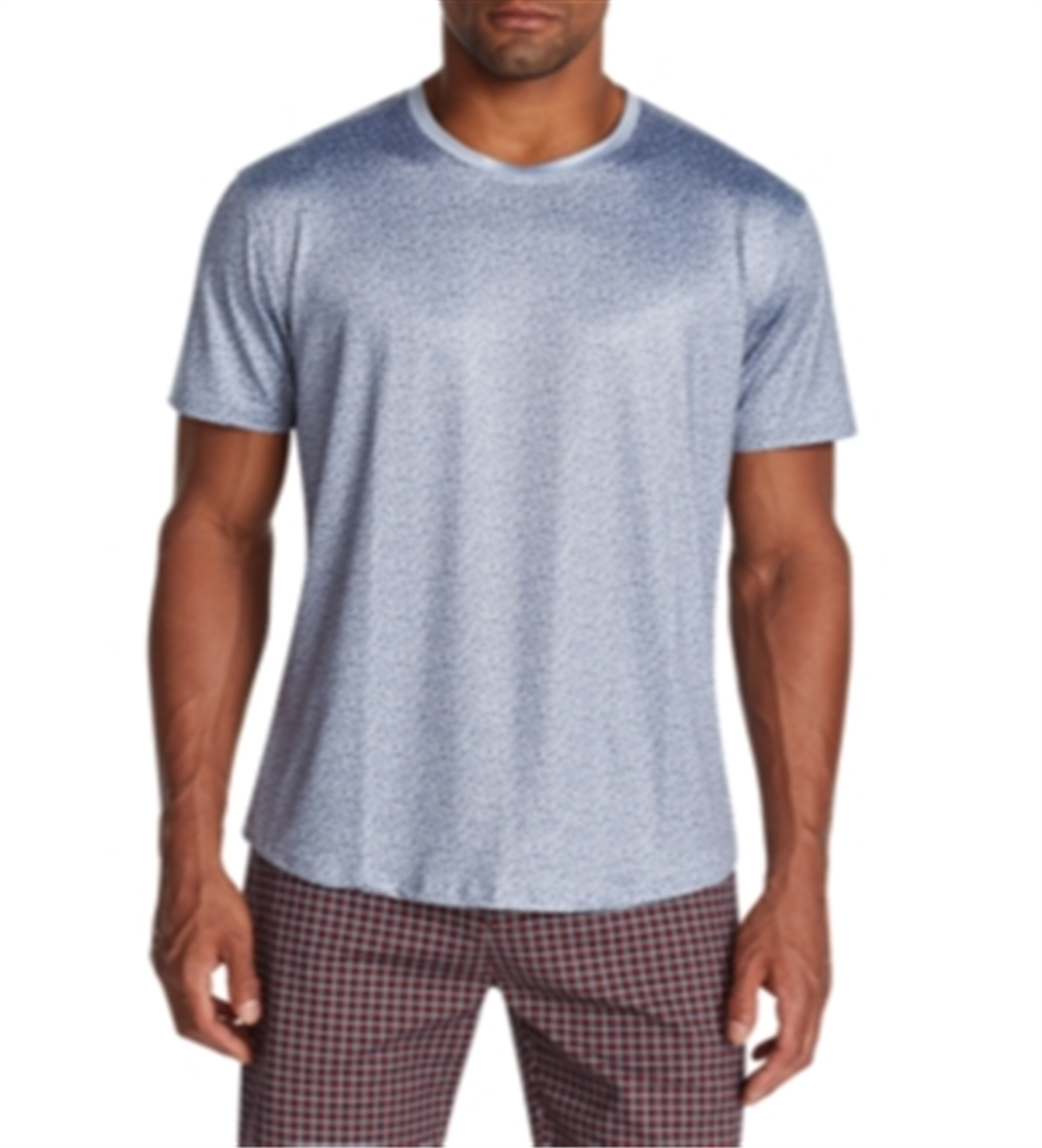 Tallia Men's Slim Fit Stretch Leopard Print Short Sleeve T-Shirt Gray Size Small