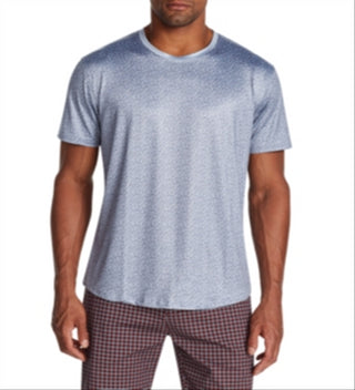 Tallia Men's Slim Fit Stretch Leopard Print Short Sleeve T-Shirt Gray Size Small