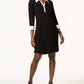 Karen Scott Women's Contrast Trim Cotton Shirtdress  Black Size Petite Small