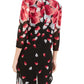 Alfani Women's Printed 3/4 Sleeve Tunic Pink-Black  Size Petite S