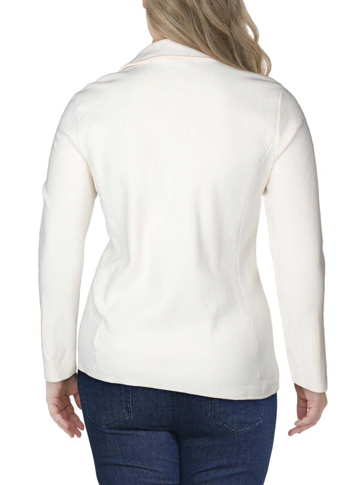 Ralph Lauren Women's Slim Fit Knit Blazer Ivory Size X-Large