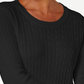 Karen Scott Women's Cotton Cable Knit Sweater Black Size PM