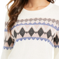 Charter Club Women's Printed Sweater White Size PM