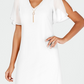 Thalia Sodi Women's Necklace Shift Dress White Size X-Small
