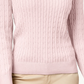 Karen Scott Women's Solid Cable Knit V Neck Sweater  Pink Size X-Large