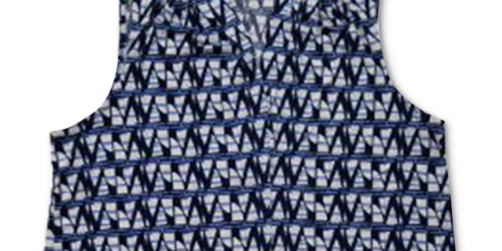 Charter Club Women's Printed V Neck Top Blue Size Medium