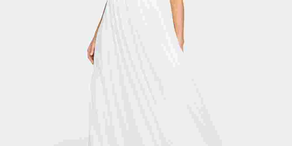 Say Yes to the Prom Junior's Beaded Bodice Chiffon Gown White Size 11
