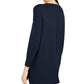 Style & Co Women's Seam front Long Sleeve Boat Neck Tunic Sweater Blue Size Petite X-Large