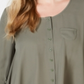 Style & Co Women's Swing Blouse Olive Size Petite M