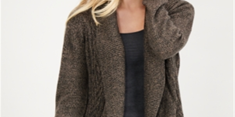 Karen Scott Women's Cocoon Cardigan Java Brown Size Petite S