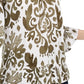 INC International Concepts Women's Ladder Stitch Printed Peasant Top Bright Brown Size Small