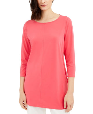 Alfani Women's 3/4-Sleeve Tunic  Pink Size Large