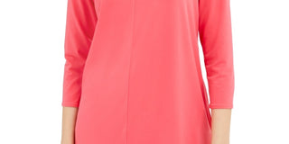 Alfani Women's 3/4-Sleeve Tunic  Pink Size Large