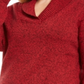 Karen Scott Women's Plus Ribbed Trim Marled Pullover Sweater Red Size 0X