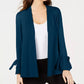 Alfani Women's Tie-Sleeve Cardigan Blue Size Large