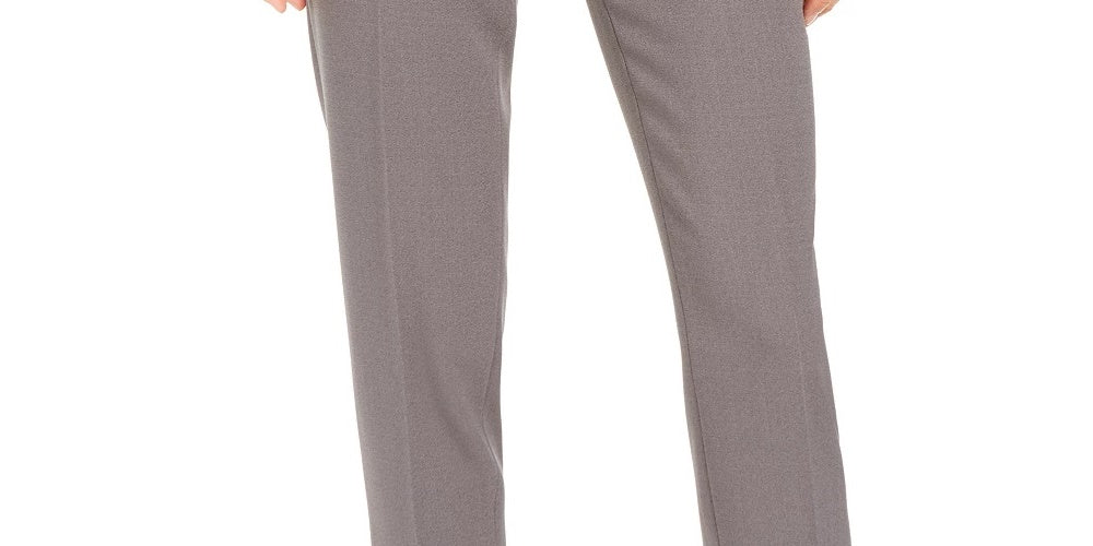 Anne Klein Women's Slim Fit Flat Front Pants Gray Size 12