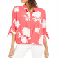 Alfani Women's Roll Front Blouse Pink Size Petite L