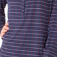 NY Collection Women's Petite Printed Henley Top Navy Size Medium