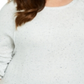 Karen Scott Women's Plus Curved Hem Confetti Speckled Sweater White Size 0X