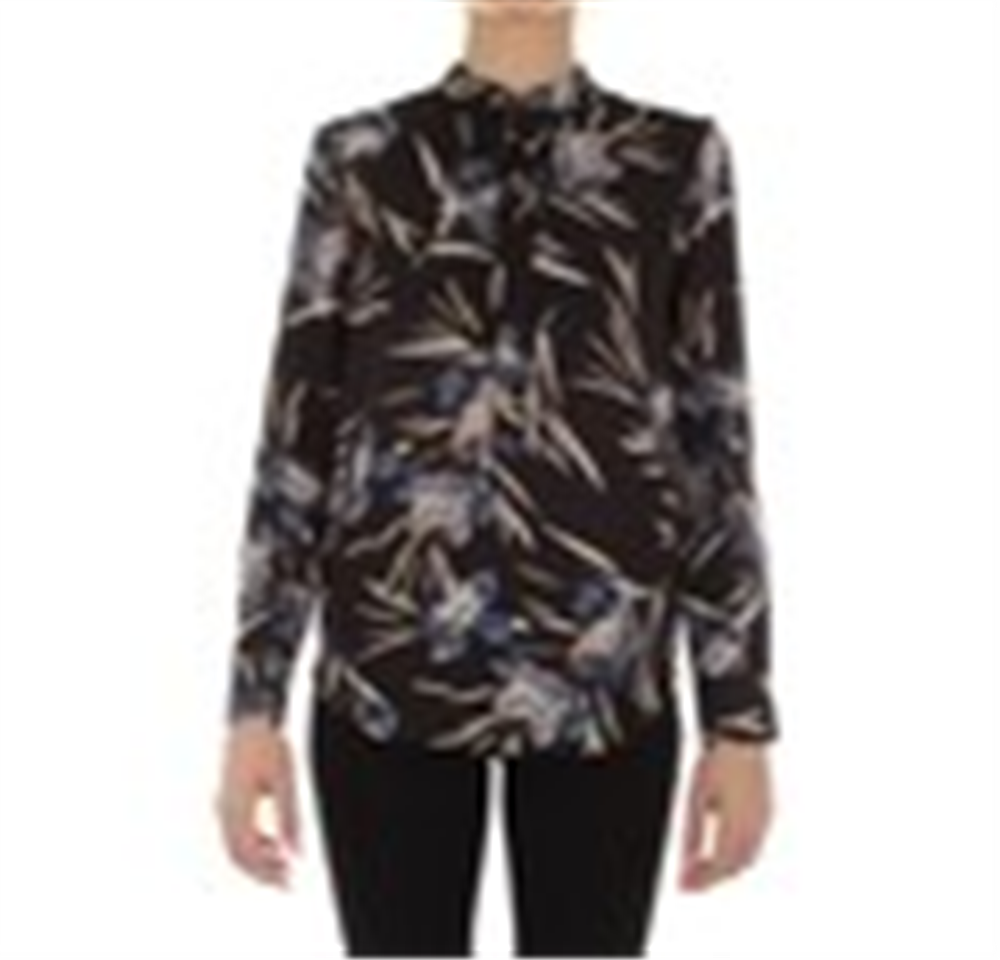 Guess Women's Marciano Floral Print Tie Top Black Size S