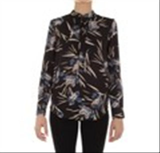 Guess Women's Marciano Floral Print Tie Top Black Size S