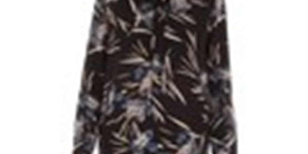 Guess Women's Marciano Floral Print Tie Top Black Size S