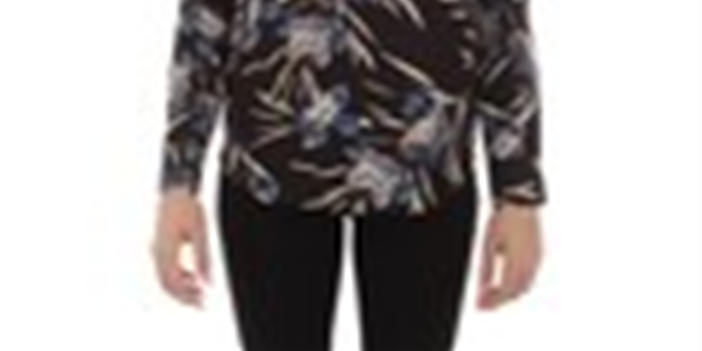Guess Women's Marciano Floral Print Tie Top Black Size S