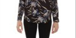 Guess Women's Marciano Floral Print Tie Top Black Size S