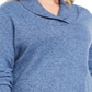 Karen Scott Women's Plus Marled Cotton Shawl Collar Sweater Blue Size 0X