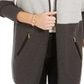 Charter Club Women's Color Block Long Sleeve Open Cardigan T-Shirt Sweater Gray Size Petite Small