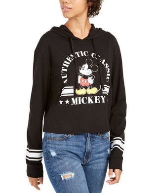 Disney Juniors' Mickey Mouse Graphic Hoodie Black Size X-Small