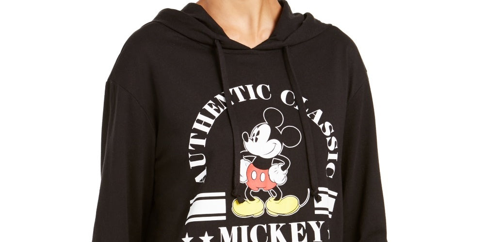 Disney Juniors' Mickey Mouse Graphic Hoodie Black Size X-Small