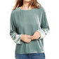 Eileen Fisher Women's Boat Neck High Low Top Green Size Petite Medium