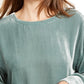 Eileen Fisher Women's Boat Neck High Low Top Green Size Petite Medium