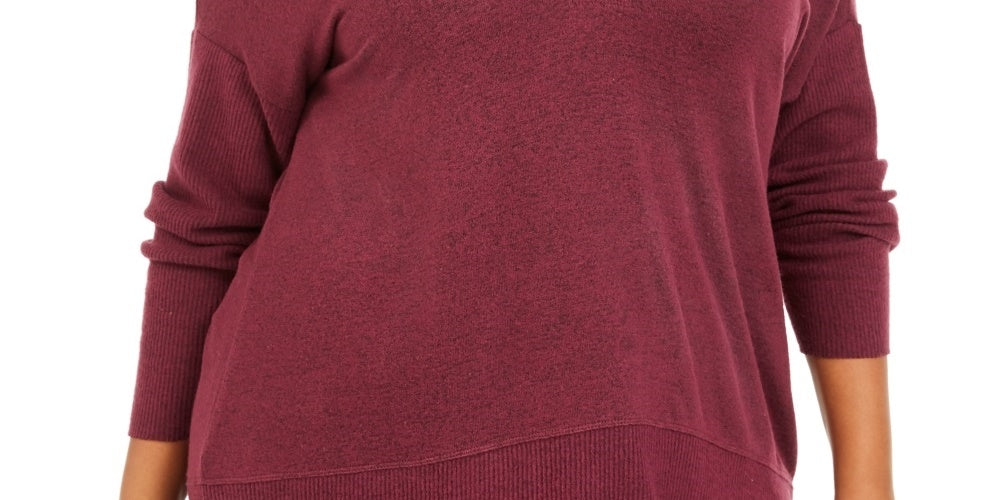 Style & Co Women's Drop Sleeve Marled Tunic Red Size 1X