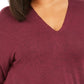Style & Co Women's Ribbed V Neck Sweater Red Size 2X