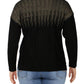 Alfani Women's Metallic Detail Vented Hem Sweater Black Size Petite 16