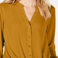 INC International Concepts Women's Twist Front Button up Top India Gold Size Petite L