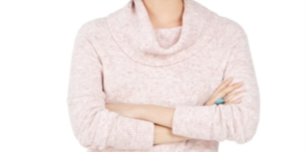 Style & Co Women's Cowlneck Sweater Purple Size Petite X-Large