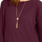 Style & Co Women's Seam Front Tunic Sweater Wine Size Petite M