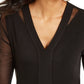 Thalia Sodi Women's Mesh Sleeve Jersey Top Black Size Small