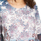Style & Co Women's Printed Bell Sleeve Top Blue Size Medium