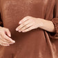 Alfani Women's Satin Dolman Sleeve Bubble Top Brown Size Small