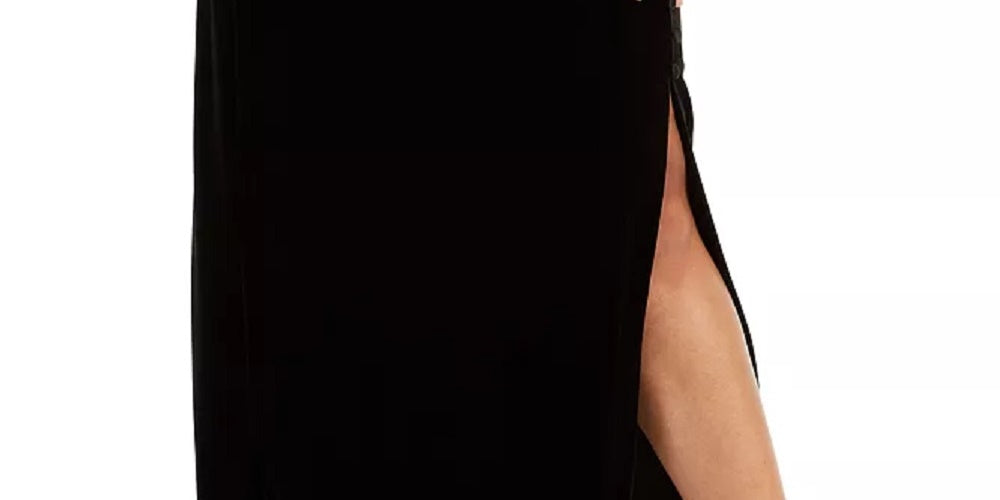 Alex Evenings Women's Slitted Maxi Shift Skirt Black Size 3X