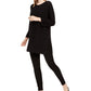 Eileen Fisher Women's Organic Linen Blend Tunic Sweater Black Size XX-Small