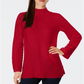 Charter Club Women's Patterned Mock Turtleneck Sweater Red Size Petite XL
