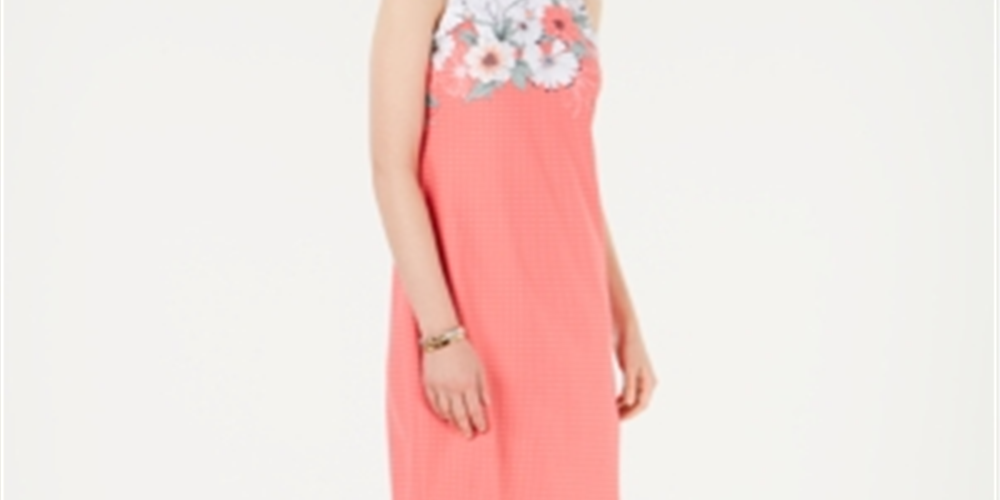 Charter Club Women's Floral Print Shift Dress Pink Size Petite S